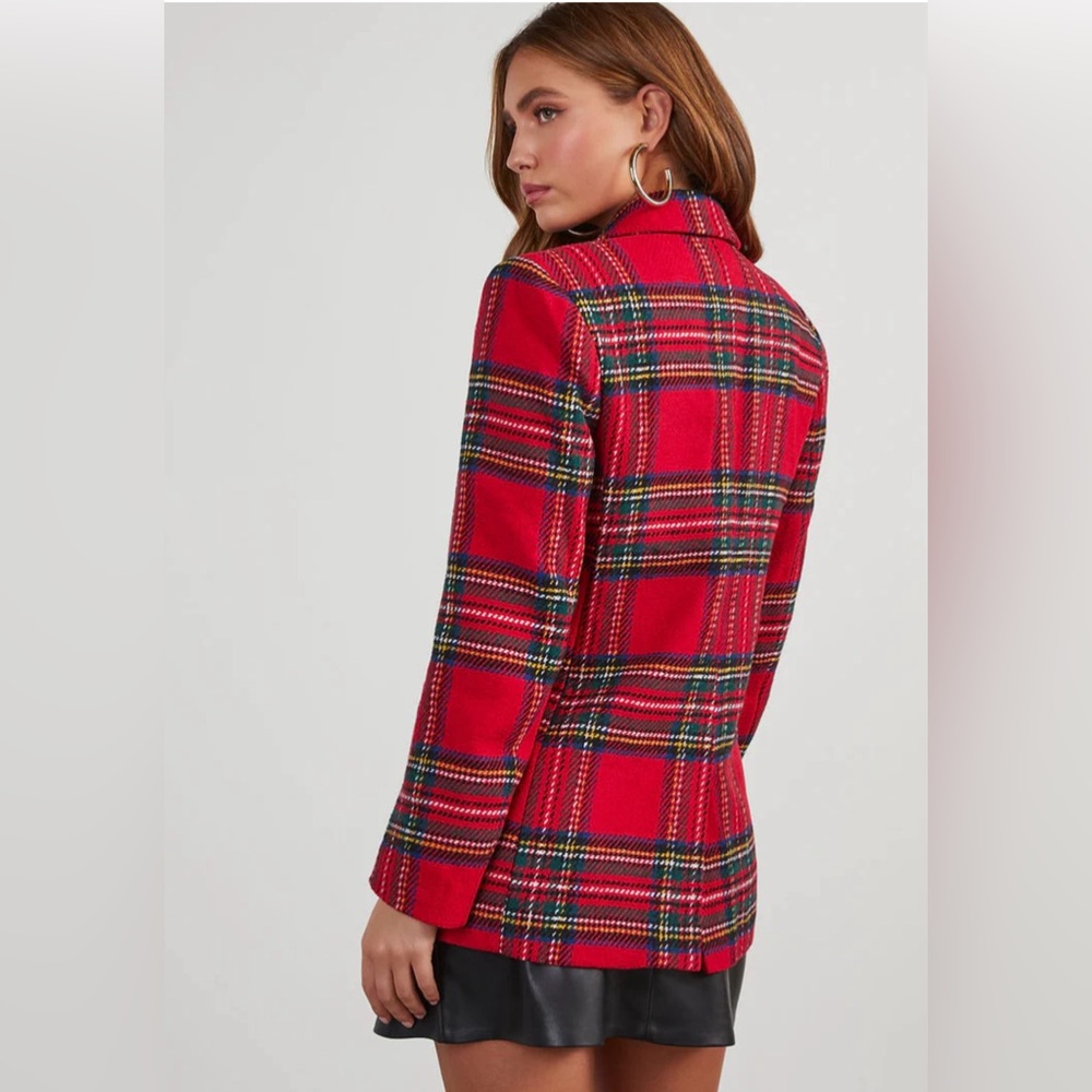 English Factory Red Plaid Blazer - Picture 2 of 10